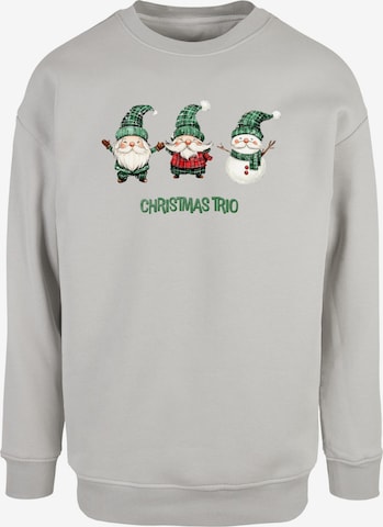 Felpa 'Christmas Santa Trio' di Merchcode in grigio: frontale