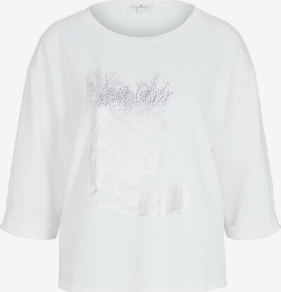 TOM TAILOR Shirt in silber / weiß, Produktansicht