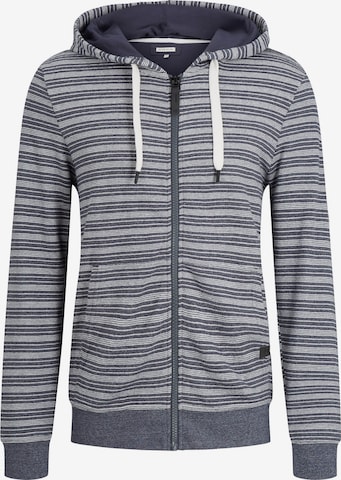 TOM TAILOR Zip-Up Hoodie in Blue: front