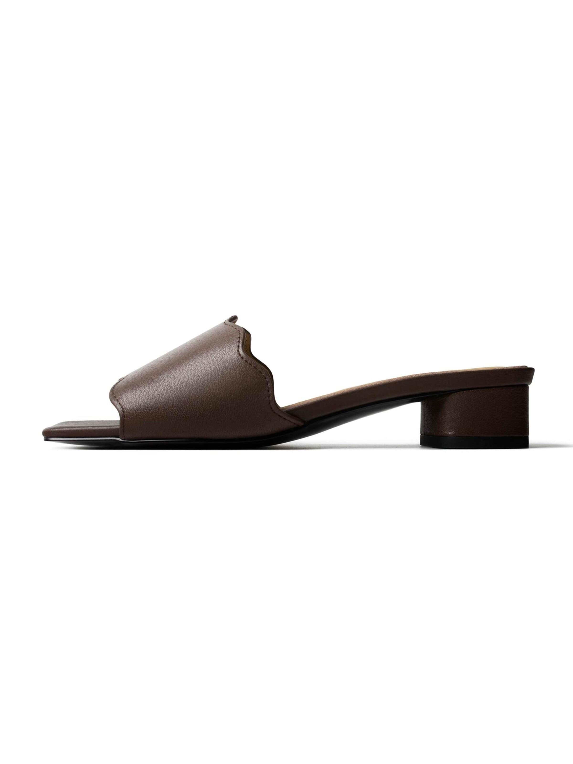 Mule 'ALWAYS IN BLOOM' L37 HANDMADE SHOES en marron : devant