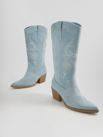 Bershka Cowboy boot in Blue
