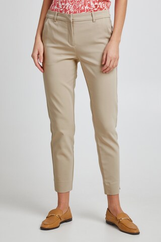 Fransa Regular Chino Pants in Beige: front