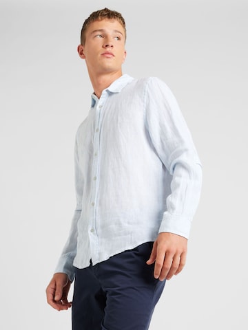 Coupe slim Chemise CAMP DAVID en bleu : devant