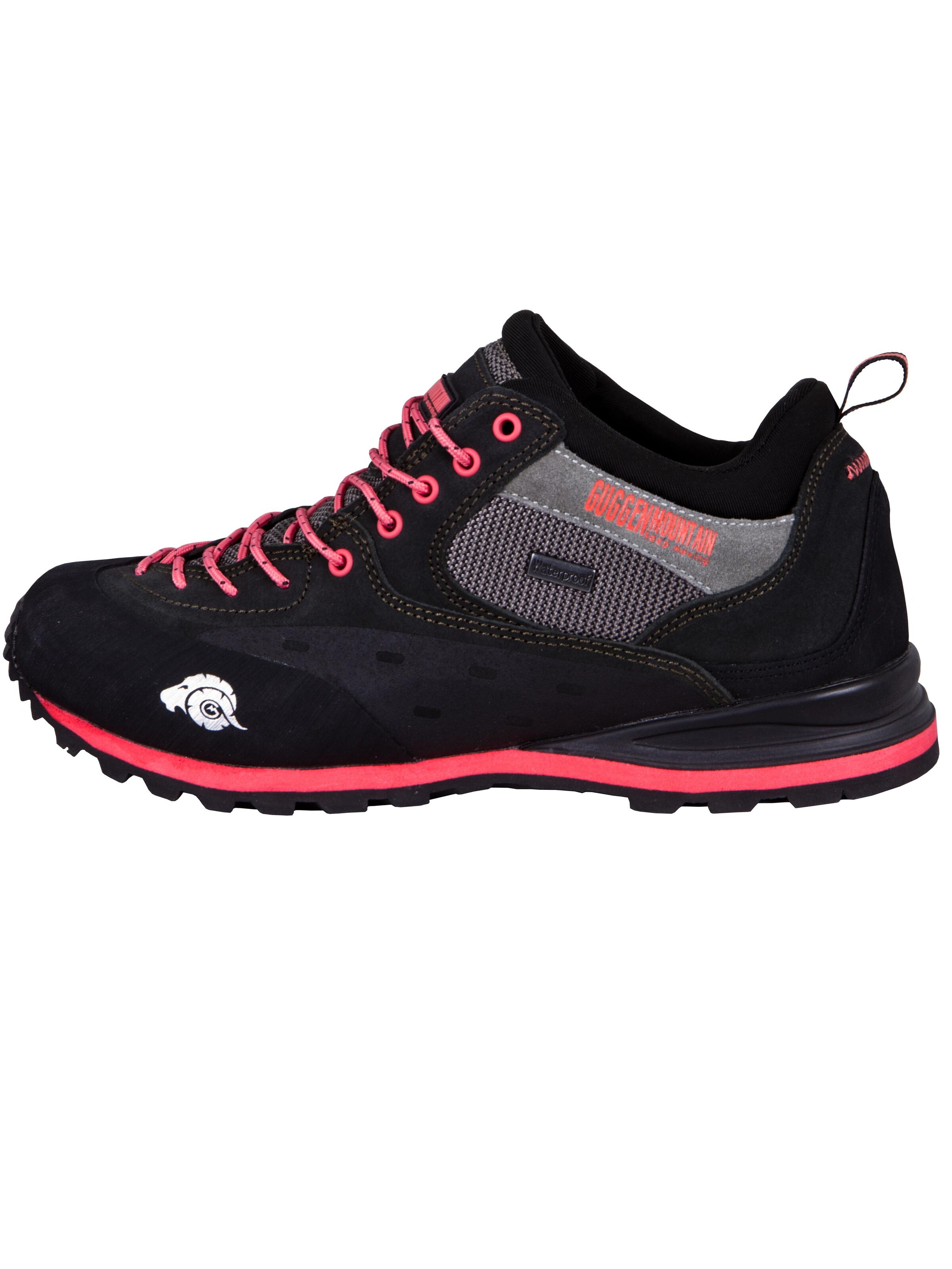 Guggen Mountain Sportlicher Schnürschuh 'Trekking-& Wanderschuhe PT022 Wildleder'‌‌‌‌‌‌‌‌ in Schwarz: Vorderseite