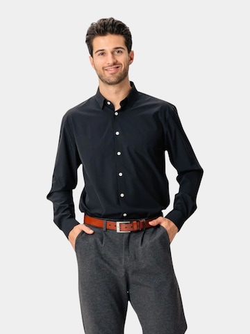 TEESHOPPEN Regular Fit Hemd in Schwarz: Vorderseite