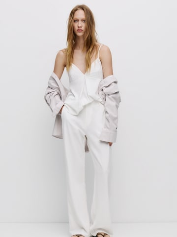 Pull&Bear Szabványos Nadrág - fehér