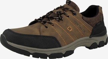 TOM TAILOR Athletic Lace-Up Shoes in Brown: front