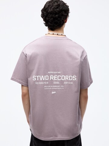 Pull&Bear T-Shirt 'STWD RECORDS' in Lila