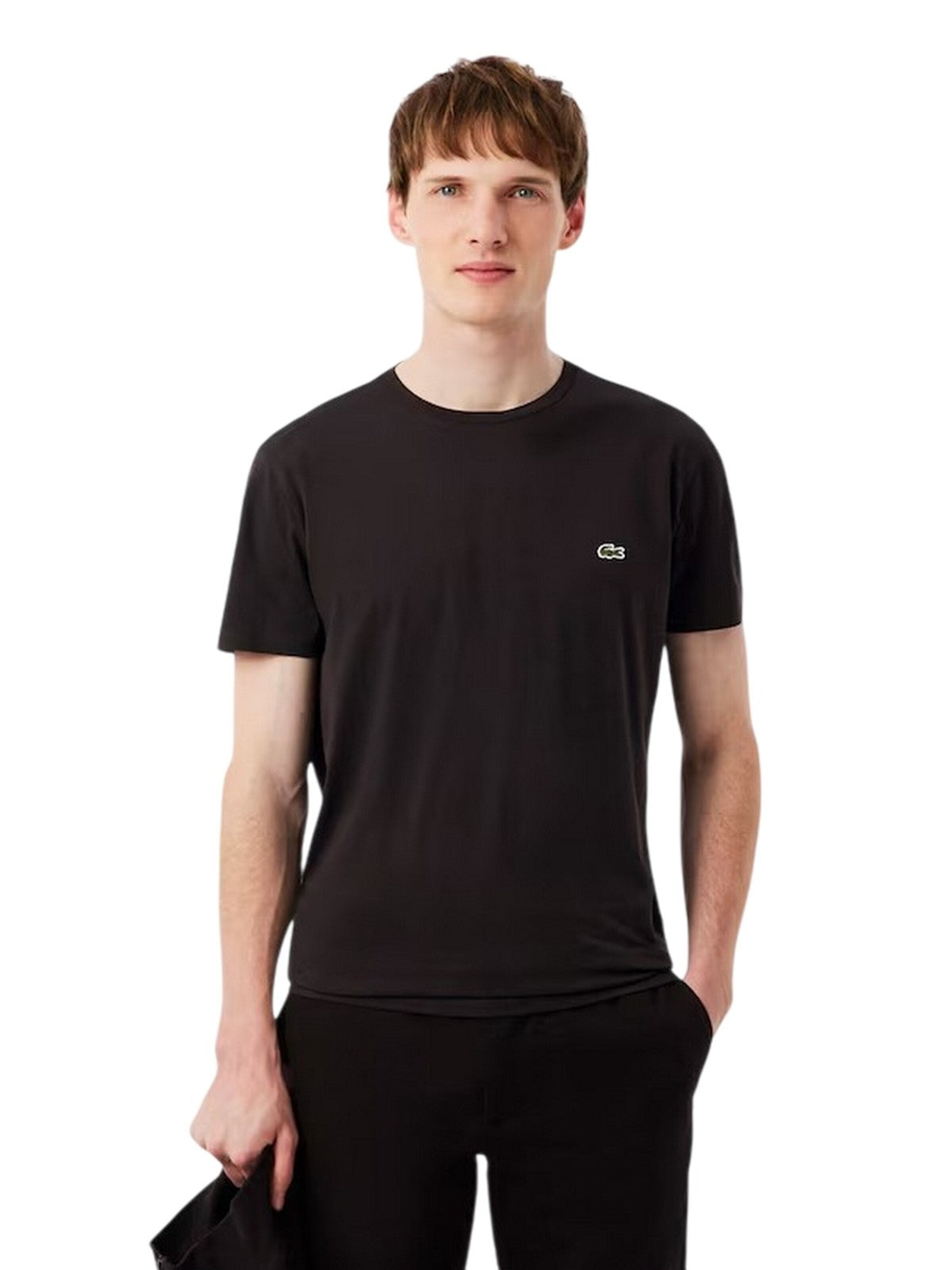 LACOSTE - Camiseta en negro: frente