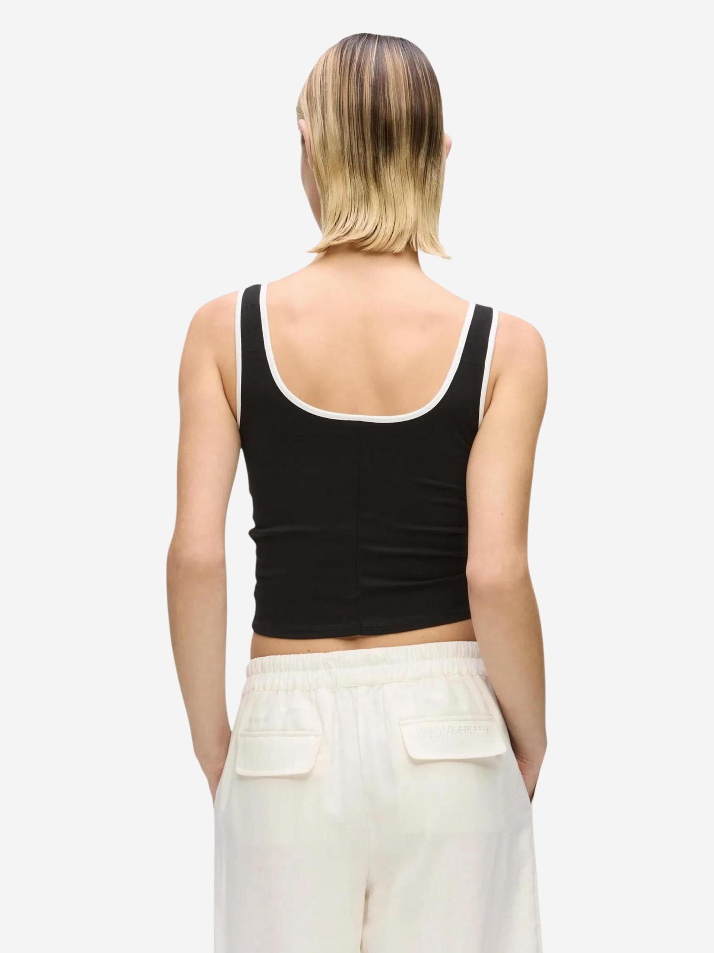 Top 'KLJ Ruched Bralette B2W17051' di KARL LAGERFELD JEANS in nero