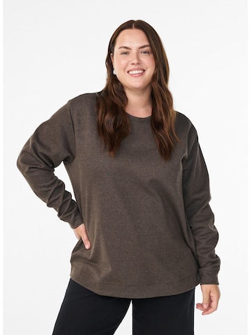 Sweat-shirt 'Vigga' Zizzi en marron : devant