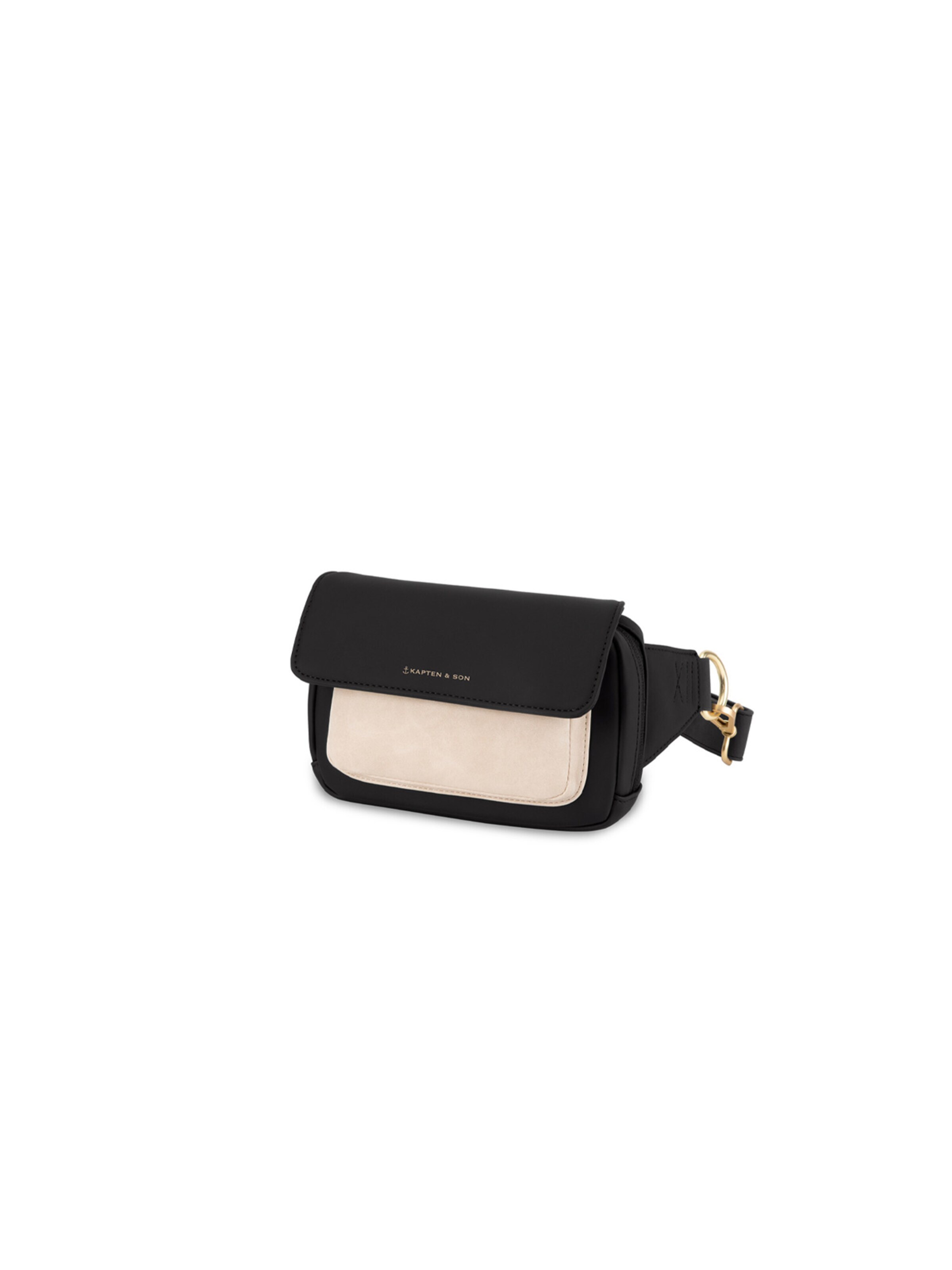 melns Kapten & Son Pleca soma 'Visby Cream Black'