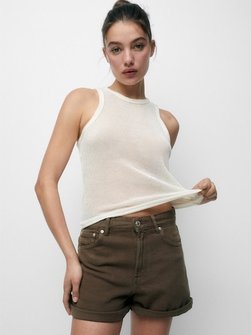 Pull&Bear Normalny krój Jeansy w kolorze brązowy: przód