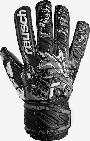 REUSCH Athletic Gloves 'Attrakt Solid Finger Support' in Black: front