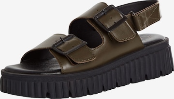 Sandales Tamaris en vert : devant