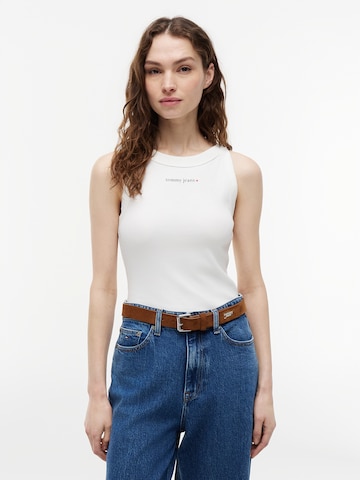 Tommy Jeans Toppi 'ESS' värissä valkoinen: etupuoli
