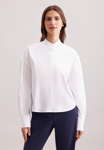 Chemisier 'Schwarze Rose' SEIDENSTICKER en blanc : devant
