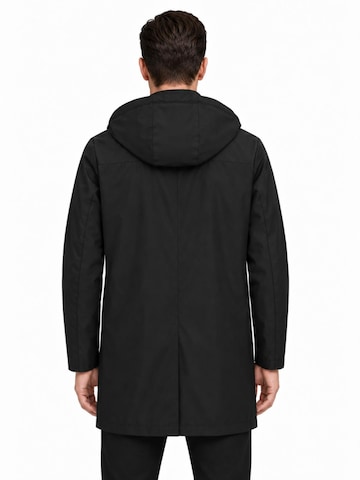 ALLTHEMEN Between-Seasons Coat 'Regenstille' in Black