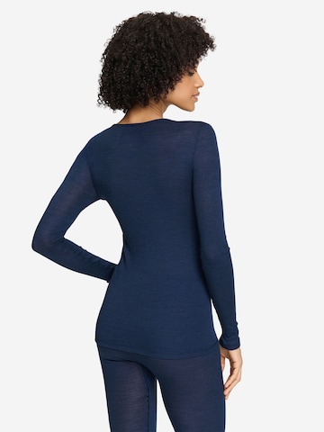 Hanro Shirt ' Woolen Lace ' in Blauw