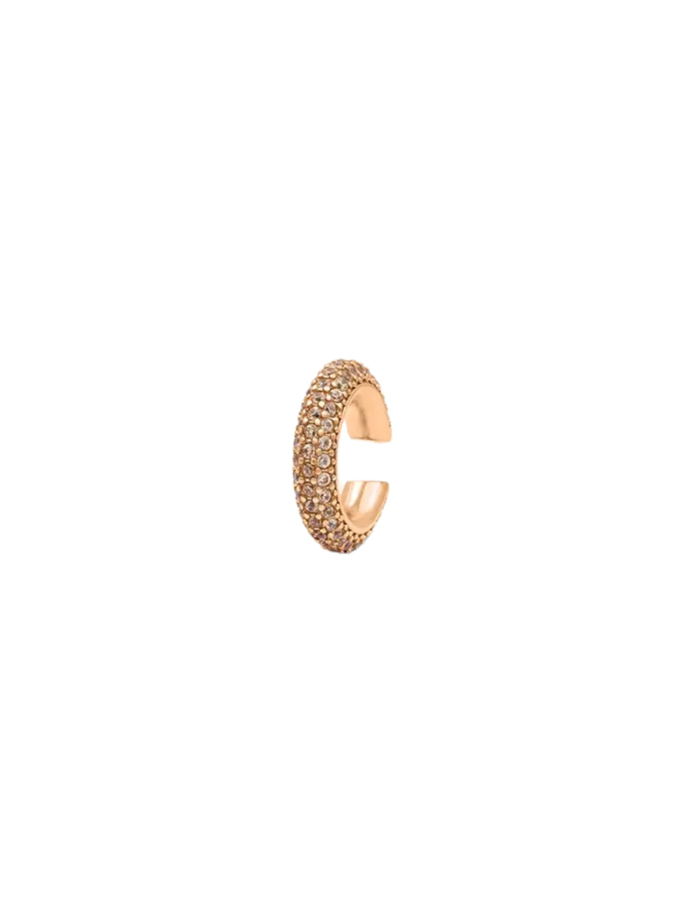 YParis Øreringe 'Ear cuff rond argentée avec zircons ALF S / RG' i guld: forside