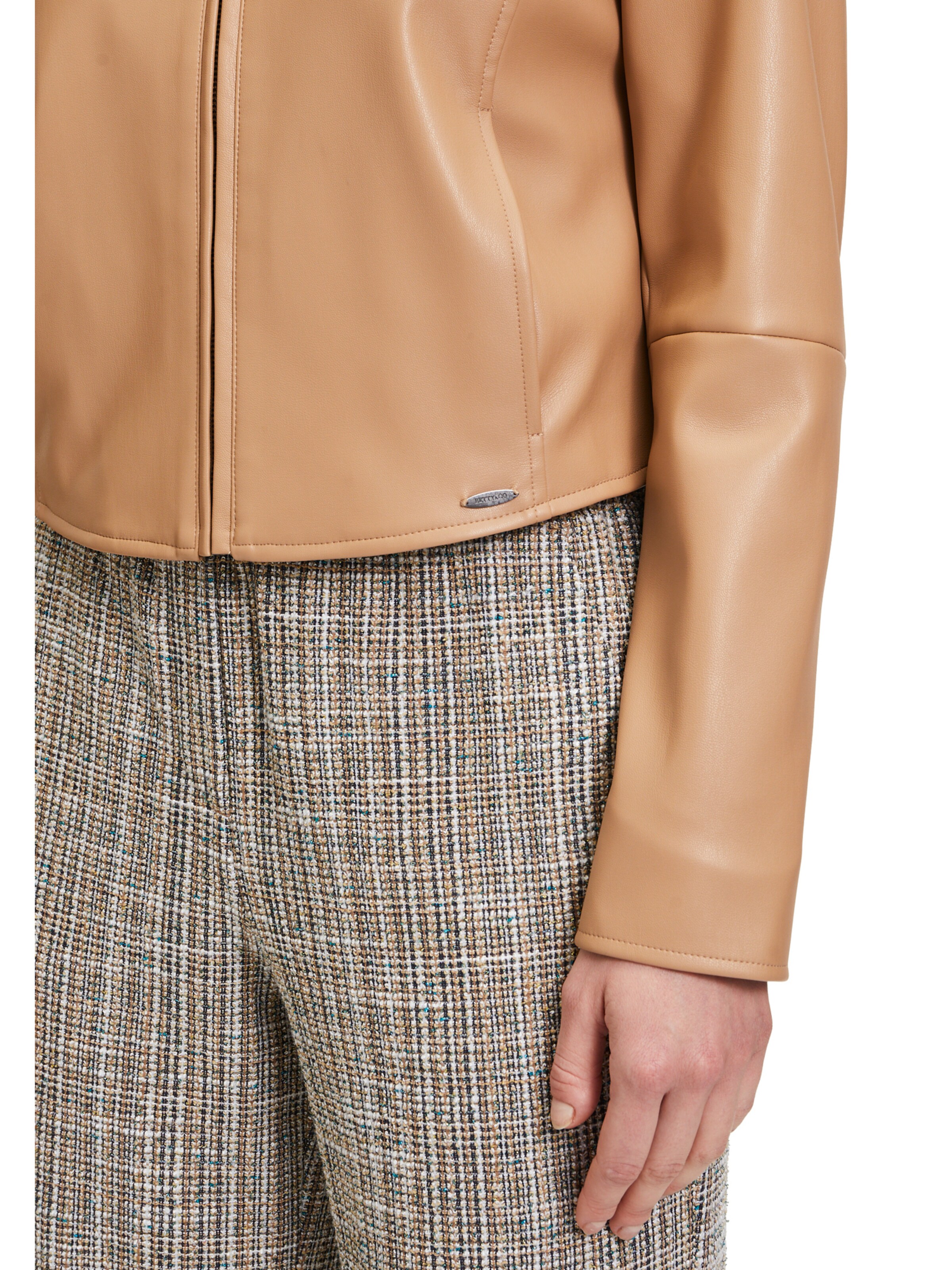 Betty & Co Bikerjacke mit Stehkragen in Braun