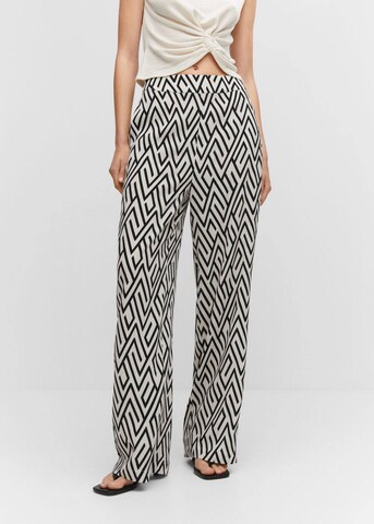 Wide Leg Pantalon 'Poems' MANGO en noir : devant