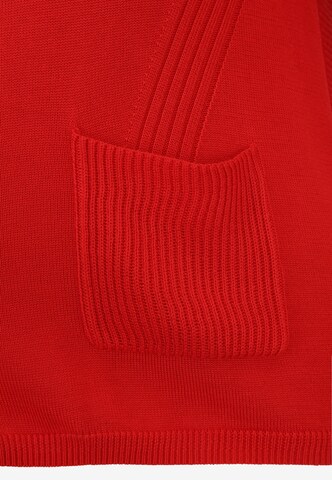 Doris Streich Strickpullover mit applizierten Taschen in Rot