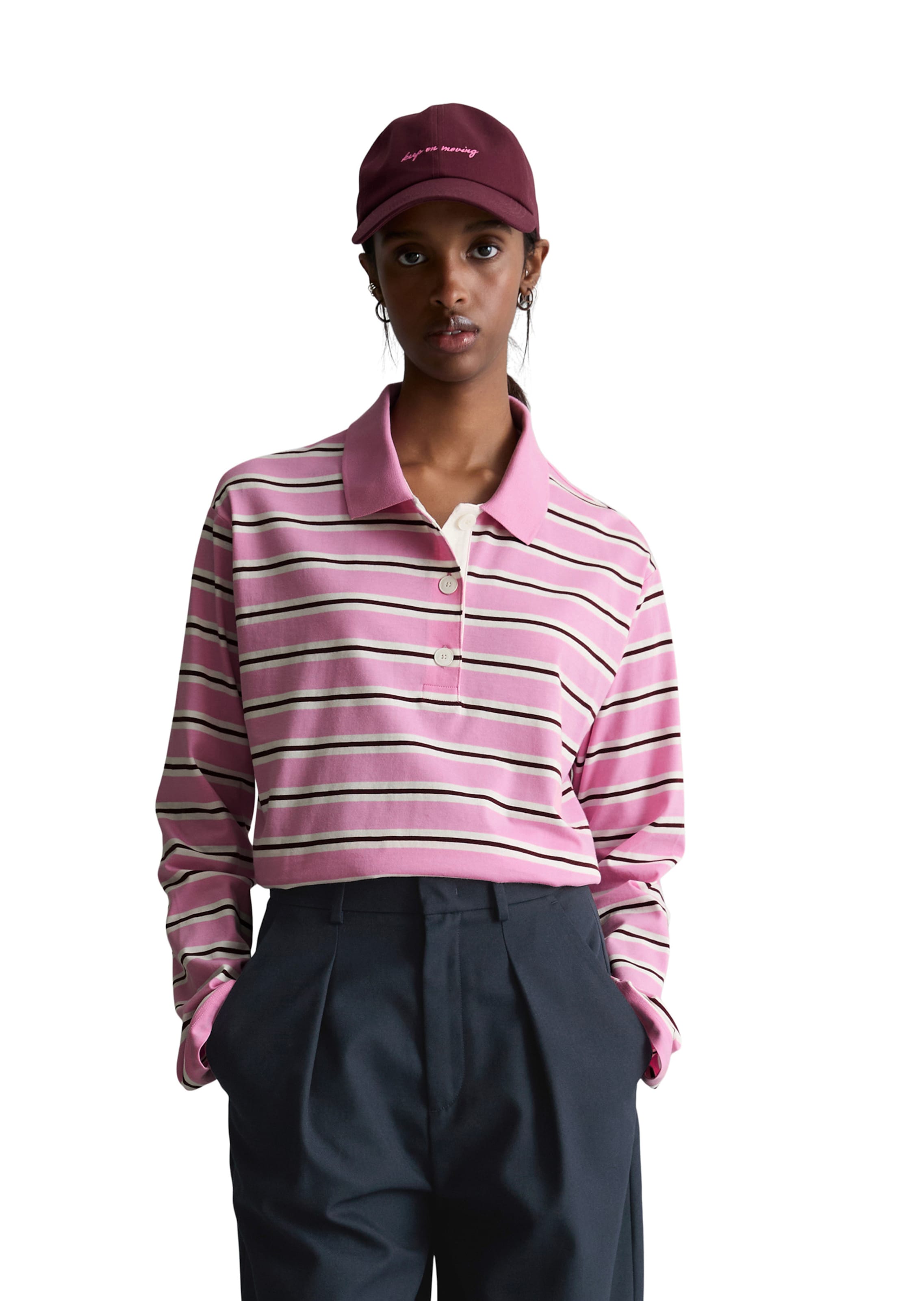 Marc O'Polo DENIM Poloshirt in Pink: Vorderseite