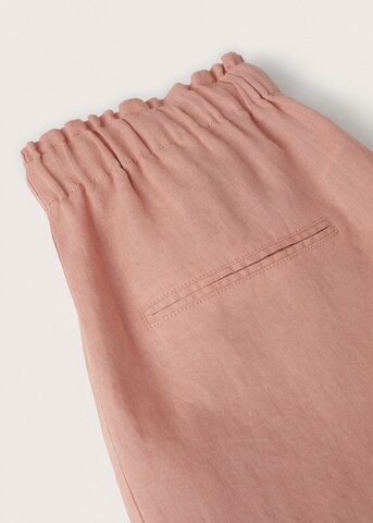 MANGO Loosefit Kalhoty 'Linen' – pink