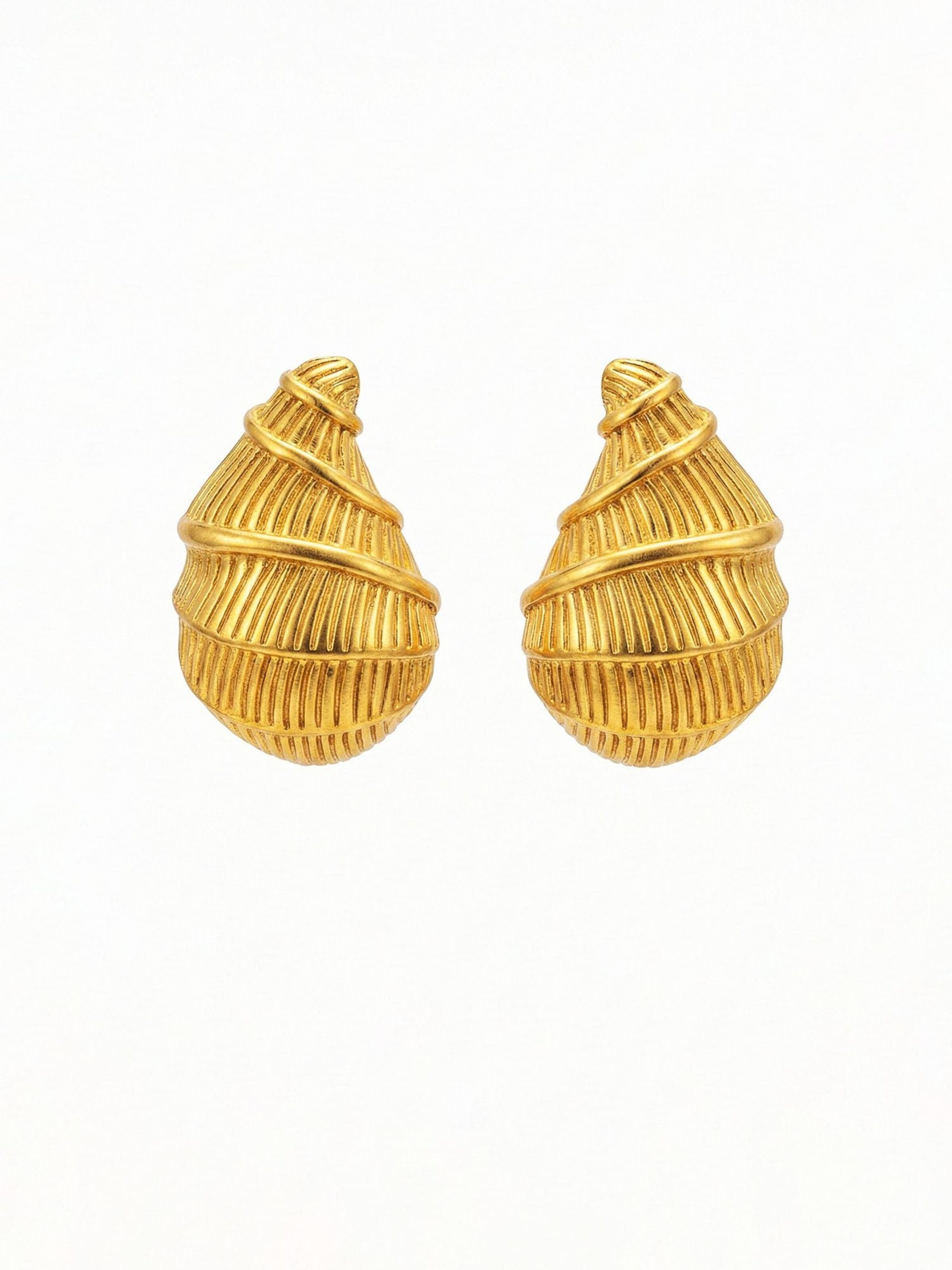 Nemomatheo Ohrringe 'Golden Shell'‌‌‌‌ in Gold: Vorderseite