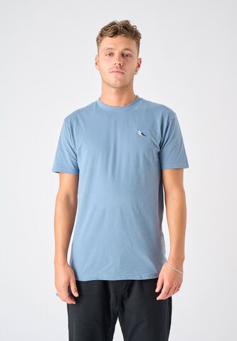Cleptomanicx T-Shirt 'Embro Gull' in Blau: Vorderseite