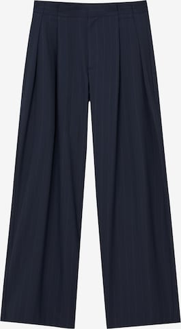 Wide Leg Pantalon à pince Pull&Bear en bleu : devant