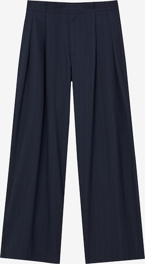 Pantaloni con pieghe Pull&Bear di colore marino / greige, Visualizzazione prodotti