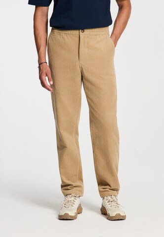 Shiwi Regular Broek 'Alan Corduroy' in Beige: voorkant
