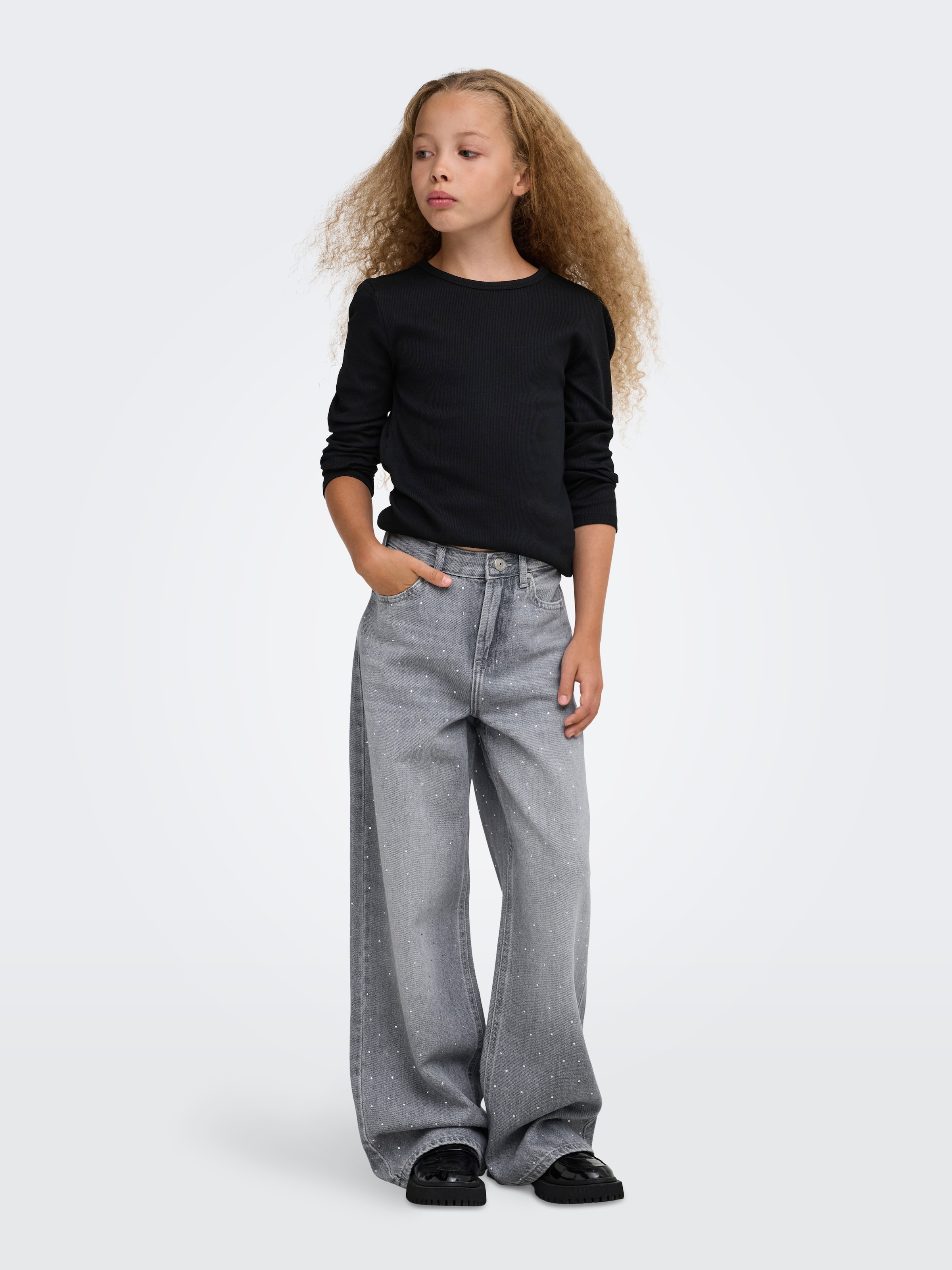 ONLY GIRLS Regular Jeans 'KOGCobain' in Grau