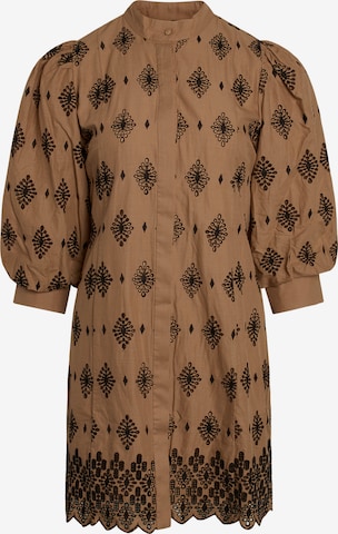 BRUUNS BAZAAR Shirt Dress in Brown: front
