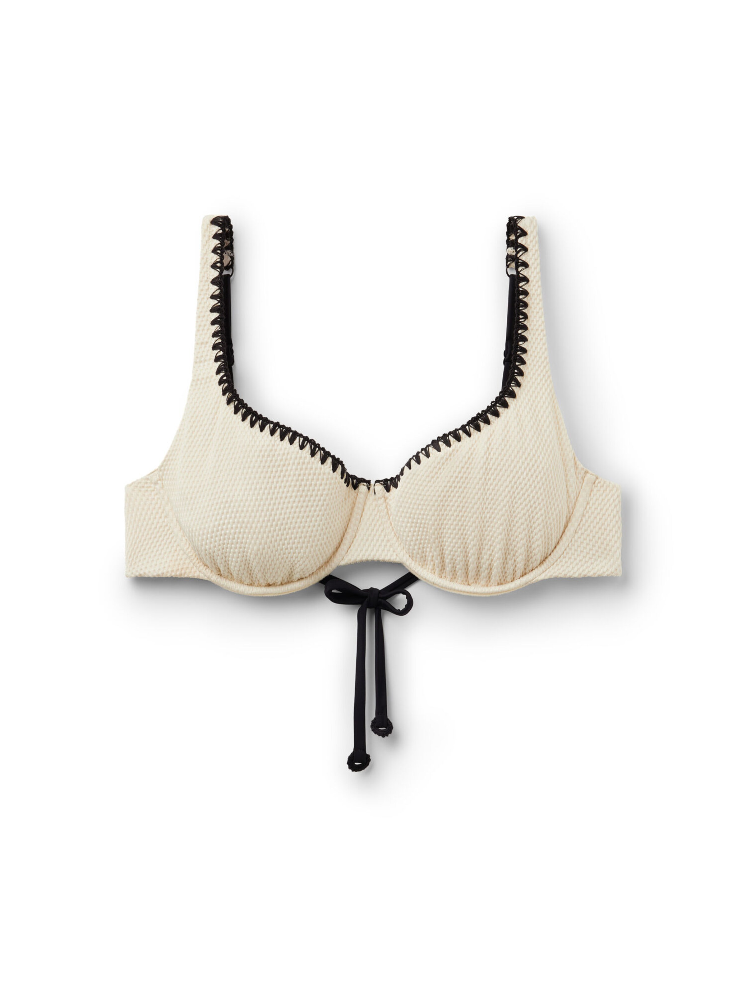 CALZEDONIA Bikini Top 'Bicolor Embroidery' in Beige: front