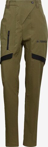 Coupe slim Pantalon outdoor 'Zupahike' ADIDAS TERREX en vert : devant