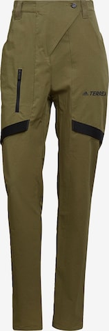 adidas Terrex Outdoor Pants in Green: front