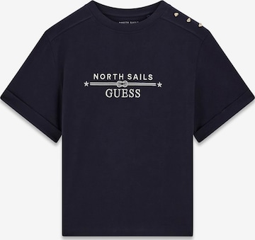 T-shirt GUESS en bleu : devant