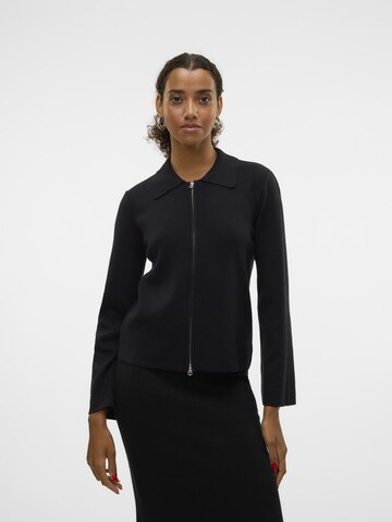 VERO MODA Gebreid vest 'AWHANNA' in Zwart: voorkant