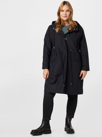 ABOUT YOU Curvy Between-Seasons Coat 'Denise' in Black: front