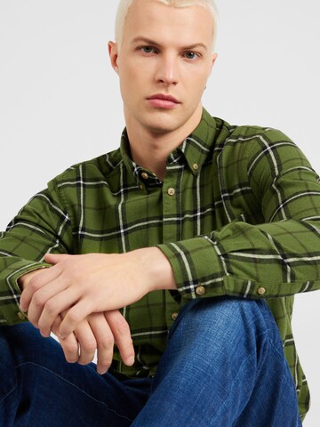 Only & Sons Slim fit Button Up Shirt 'ONSRal' in Green