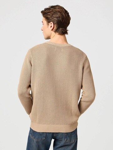 WRANGLER Sweater 'CREWNECK TIMBERWOLF' in Beige