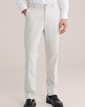 WE Fashion Slimfit Spodnie w kant w kolorze biały: przód