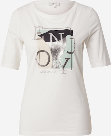 T-shirt s.Oliver en blanc : devant