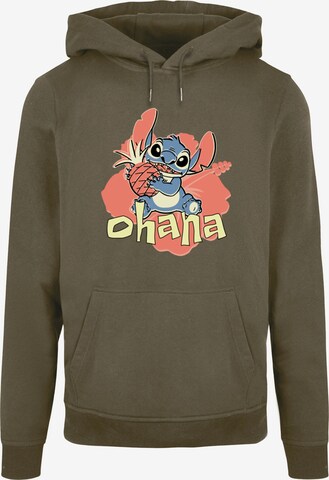 ABSOLUTE CULT Sweatshirt 'Lilo And Stitch - Ohana Pineapple' in Green: front