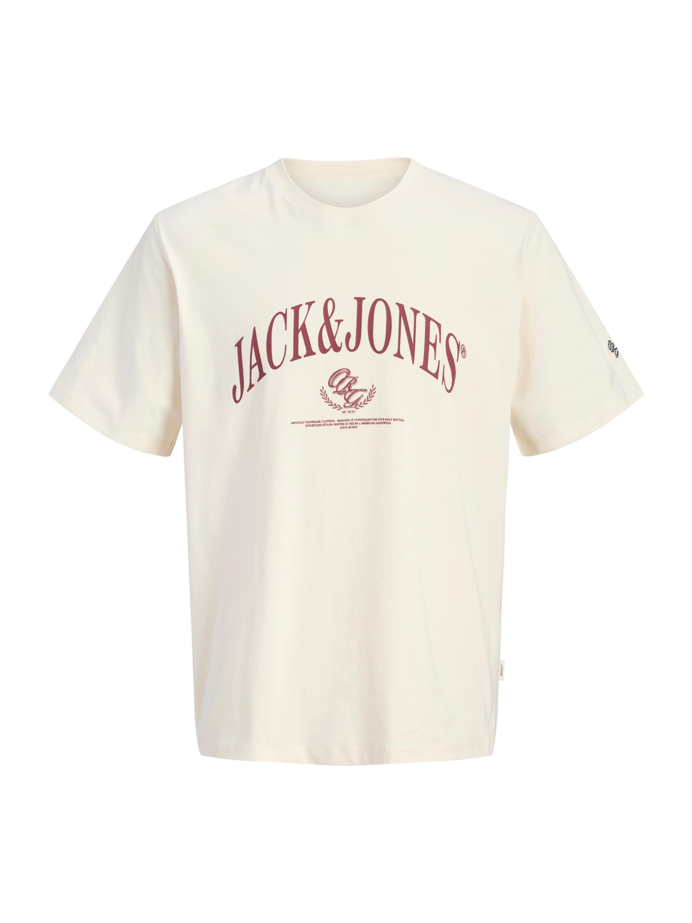 JACK & JONES T-shirt 'JORFREDERIKSBERG' i vit: framsida