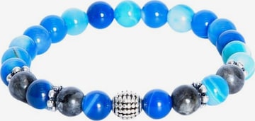 Braccialetto 'WEALTH braccaiale artigianale in argento 925 & pietre tonde, labradorite & giada blue.' di Addicted2 in blu: frontale