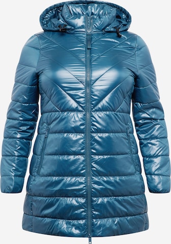 Manteau mi-saison Calvin Klein Curve en bleu : devant